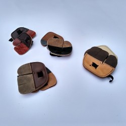 Leather finger guard tab
